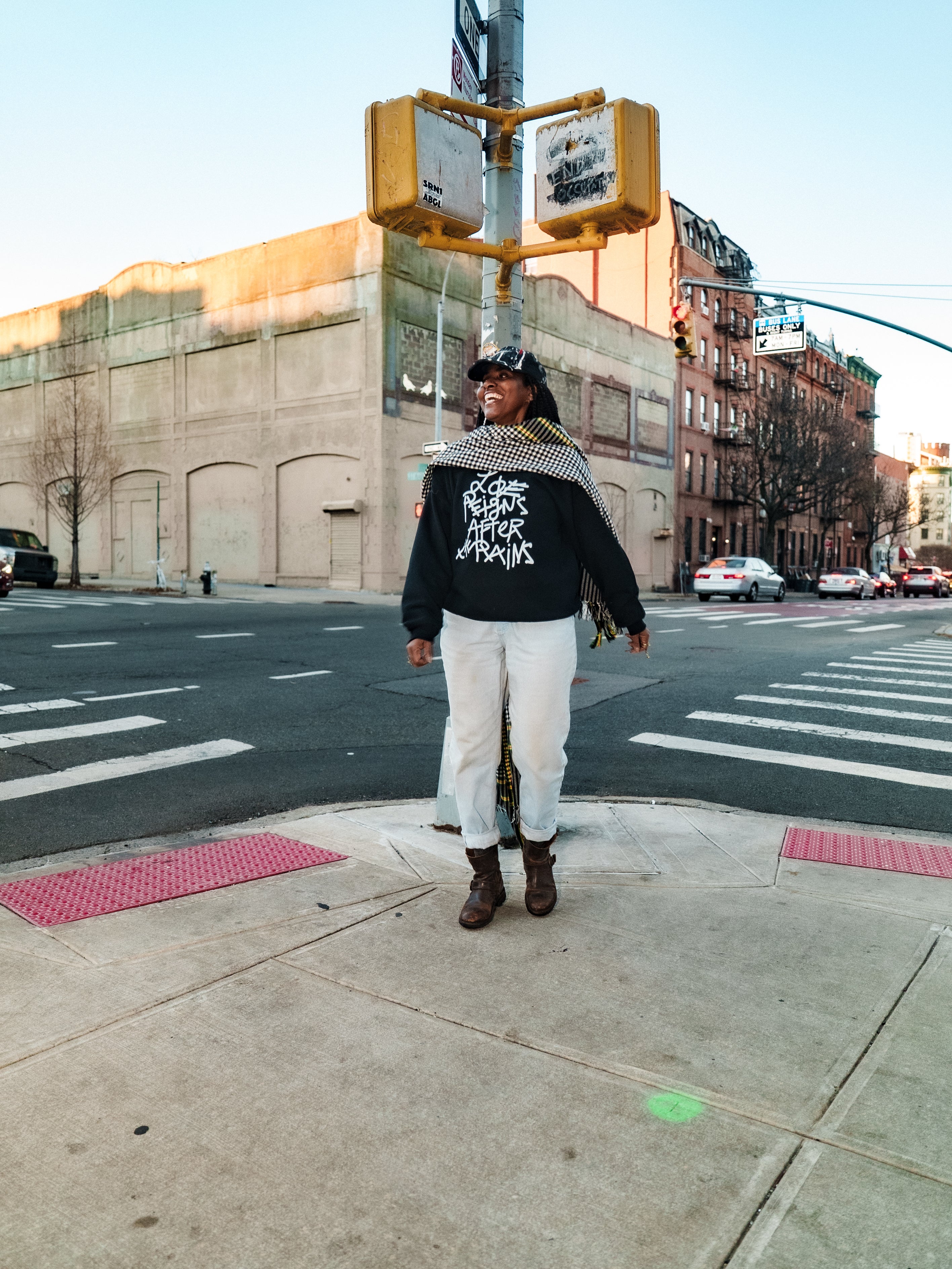 Love Reigns after the Rains- Black Crewneck – Martine's Dream
